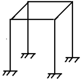 The number of equilibrium equations for the following space frame is 6