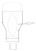 Find the part of hydrometer which rises & is represented by arrow in the figure
