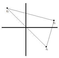 Find largest angle of triangle formed by thevertices z1=8(1-i), z2=8(i-1) & Z3=10+2√7i