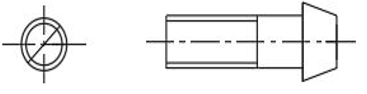 The conventional representation represents cylinder screw pan head type slot