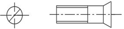 The represent the countersunk headed screw with cross slot - option a