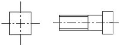 The conventional representation represent Square-headed bolt has bolt head in square shape