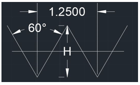 The basic triangle height for given screw thread profile is derived from following figure