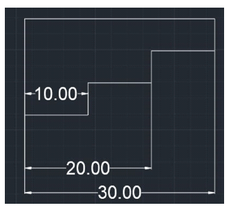 The following dimensioning nearer to view & larger one away from the view - option a