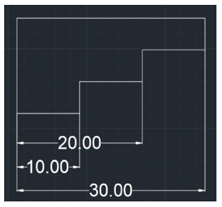 The following dimensioning nearer to view & larger one away from the view - option b