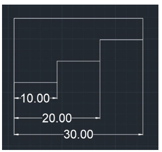 The following dimensioning nearer to view & larger one away from the view - option d