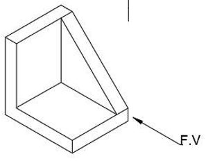 Find the appropriate views of the given object in a third angle projection