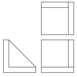 The appropriate views of the given object in a third angle projection - option b