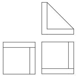 The appropriate views of the given object in a third angle projection - option d