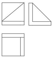 The appropriate views of the given object in a first angle projection - option b