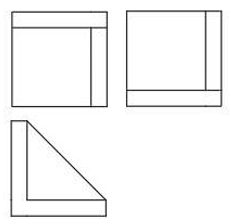 The appropriate views of the given object in a first angle projection - option c