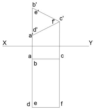 The given projection is triangular prism with the base parallel to V.P