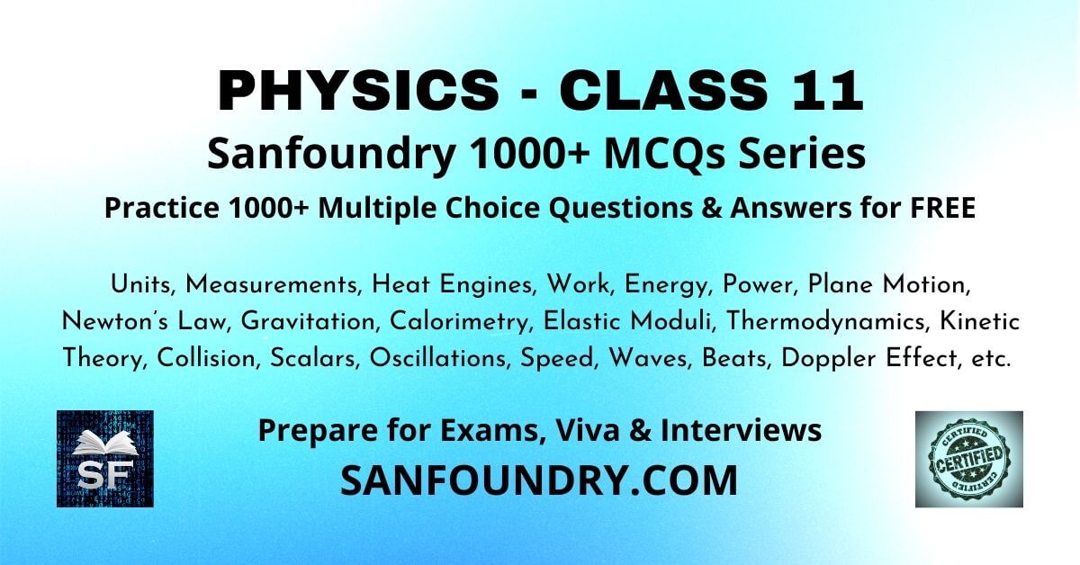 Physics Class 11 Multiple Choice Questions and Answers MCQs