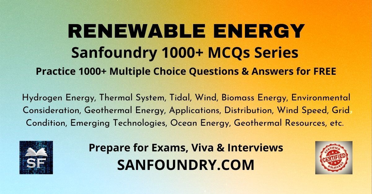 Renewable Energy Multiple Choice Questions and Answers MCQs