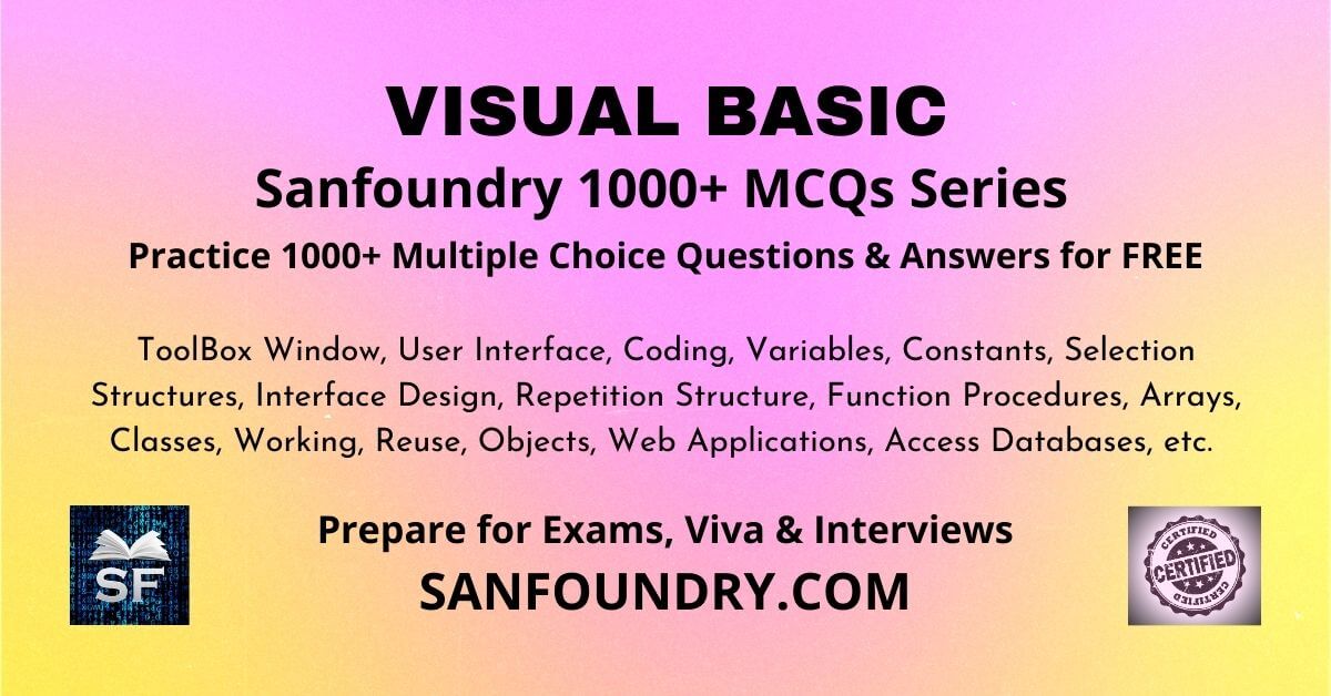 Visual Basic Multiple Choice Questions and Answers MCQs