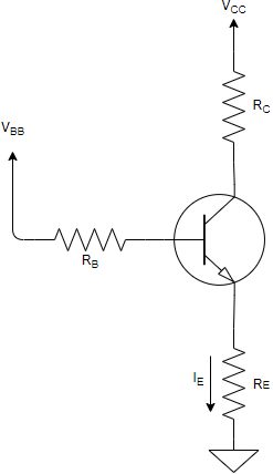 The current IE is 1.388mA if VCC = 4V, VBB = 5V, VBE = 0.7V, RE = 3.3kΩ & RC = 10kΩ