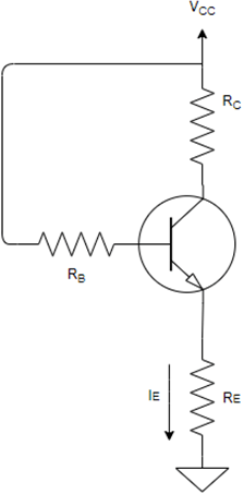 The current IE is 0.413mA if VCC = 5V, VBE = 0.7V, RE = 10kΩ, RB = 20kΩ & β = 50