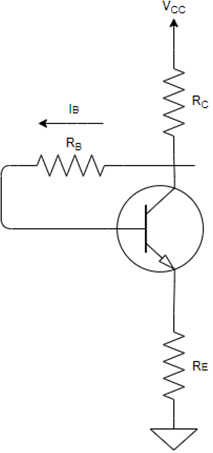 Base current IB is 17.936µA if VCC = 12V, VBE = 0.7V, RB = 330kΩ, RC = 3.3kΩ, RE = 2.7kΩ