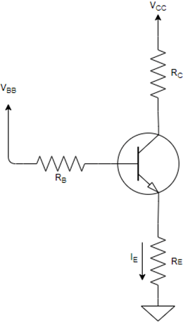 Find the current IE if VCC = 4V, VBB = 5V, VBE = 0.7V, RE = 3.3kΩ, RC = 10kΩ, RB = 40kΩ