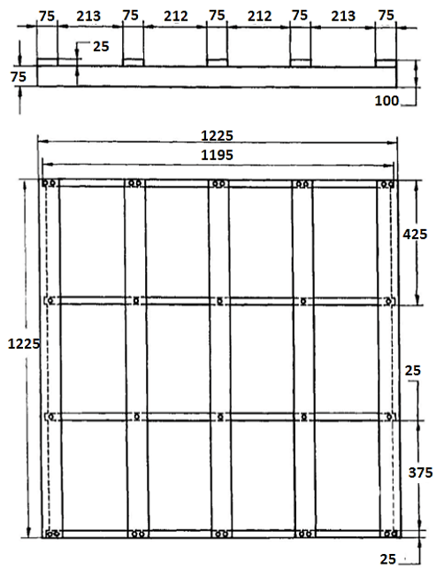 Find the plank pieces used for fabricating the wooden platform for the pan shown in the diagram